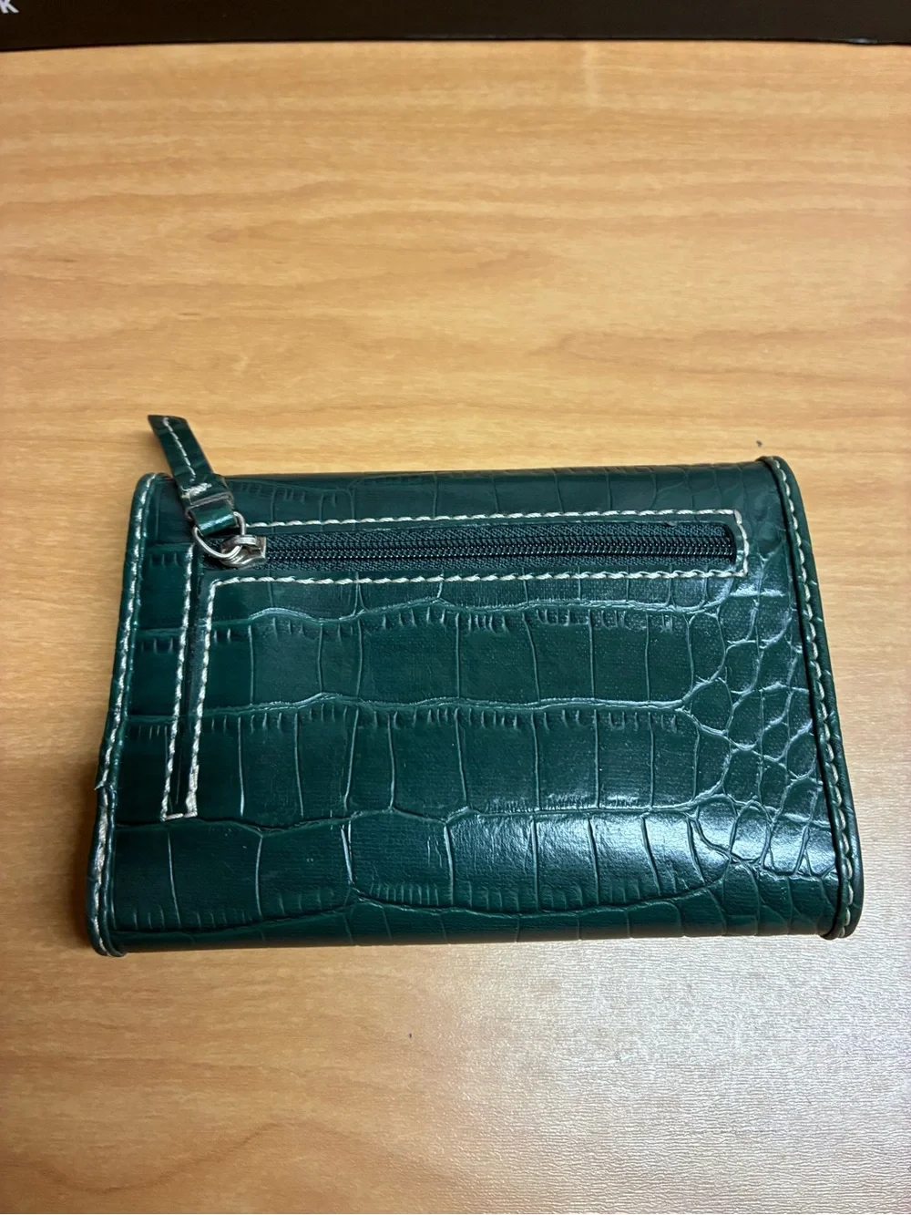 Crazy Horse Embossed Green Croc Wallet